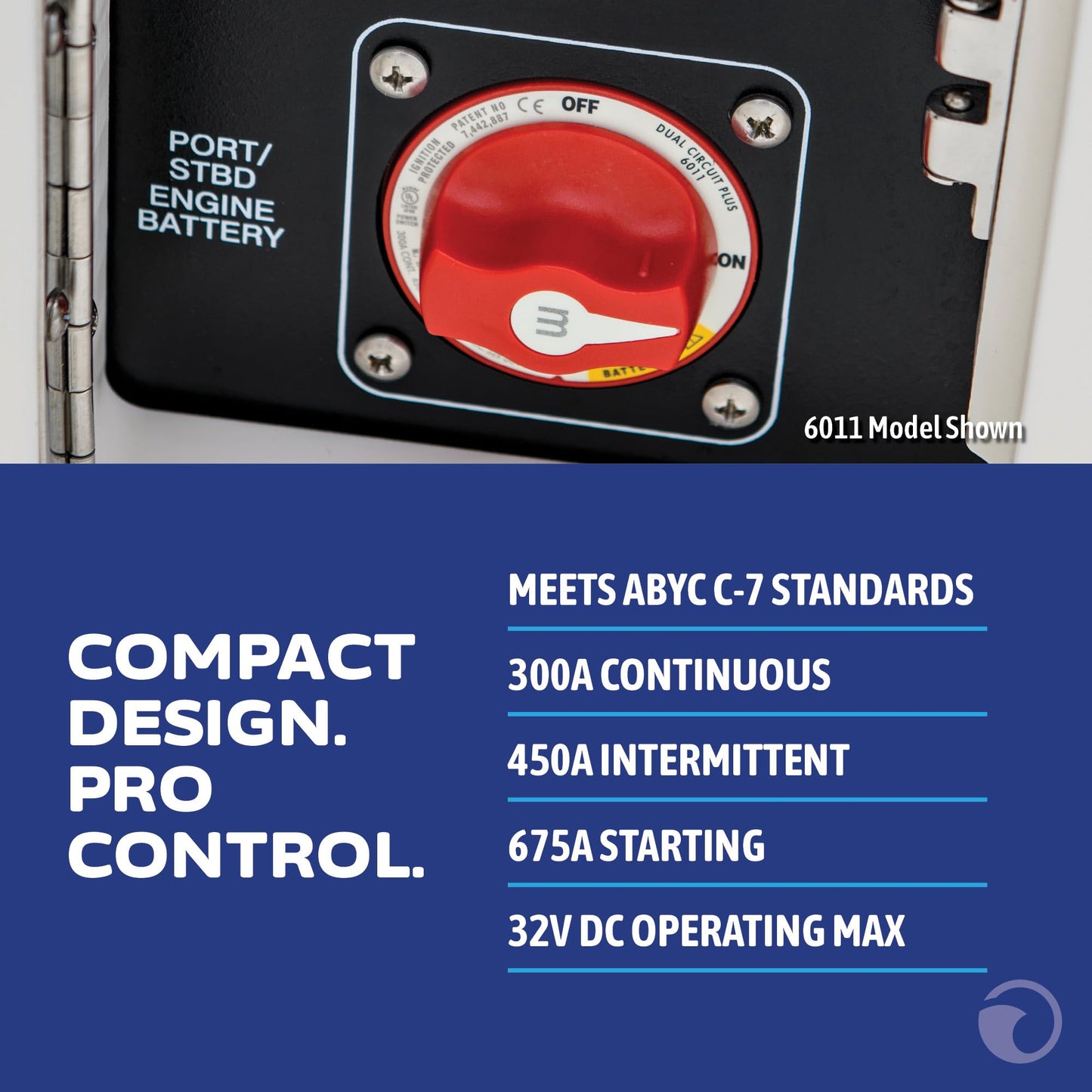 Blue Sea Systems Mini Dual Circuit Plus Battery Switch, Black, 6011200 m‑Series