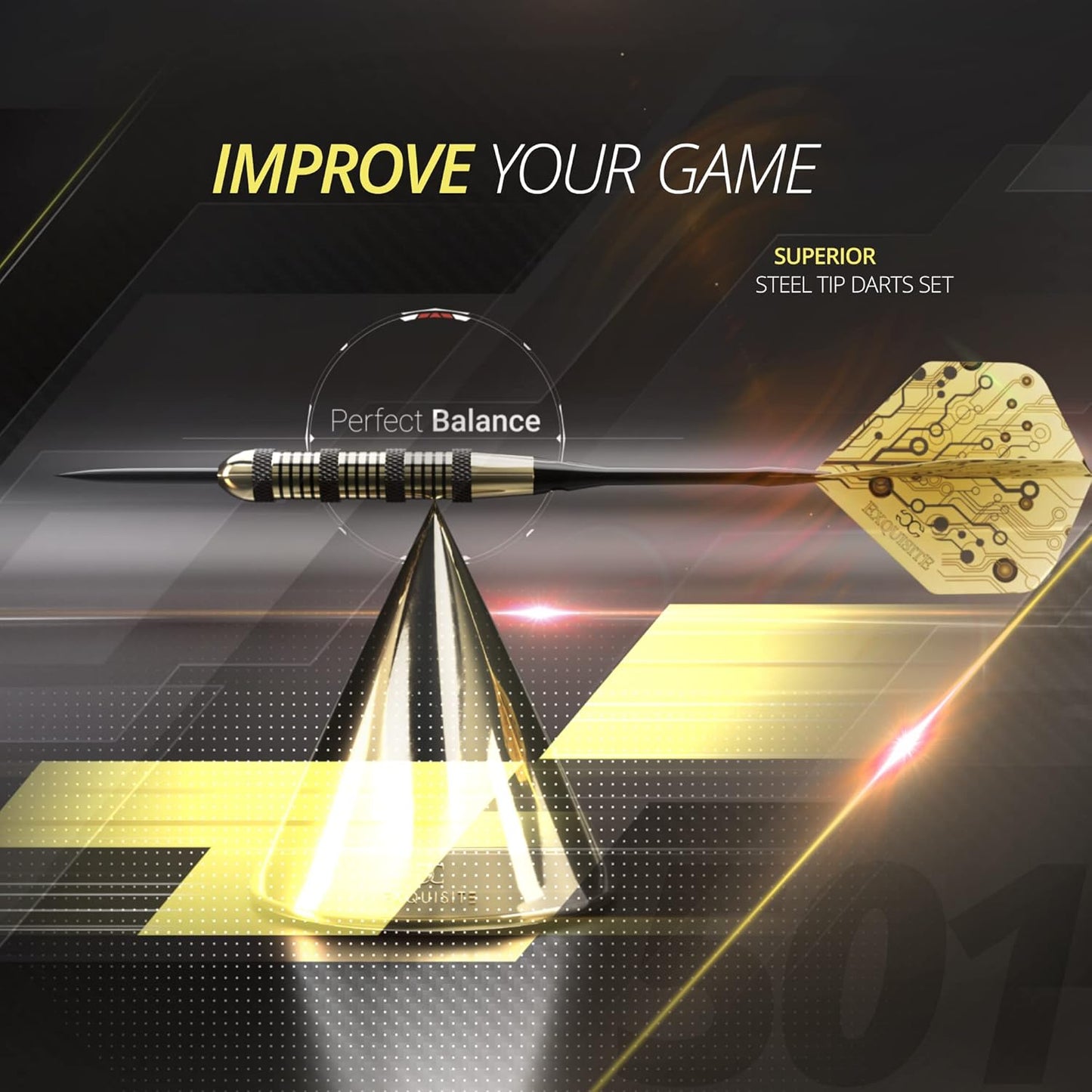 Premium Steel Tip Darts Set - Professional Brass Barrels, Metal Tips & Extra Flights | 12 Aluminum Shafts, Dart Tool & Case