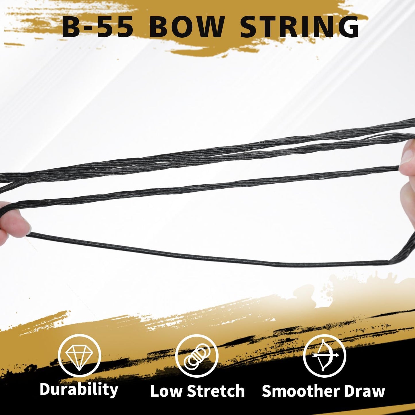 LWANO Bow String Replacement for Recurve & Longbow | 12/14/16 Strands, 48-70in, 2 Brass Nocks Included