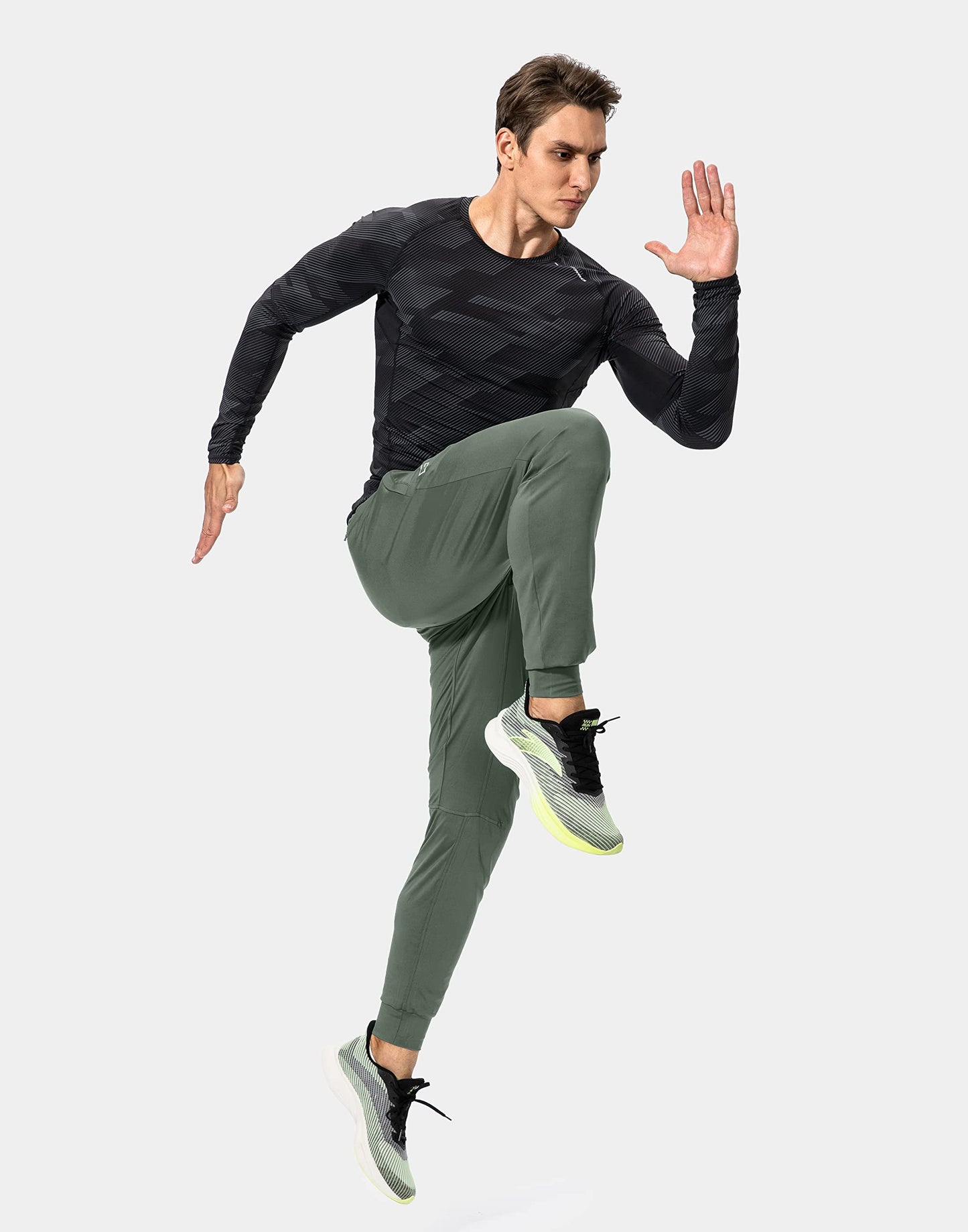 G Gradual Men's Sweatpants with Zipper Pockets Athletic Pants Traning Track Pants Joggers for Men Soccer, Running, Workout(Sage Green,XL)
