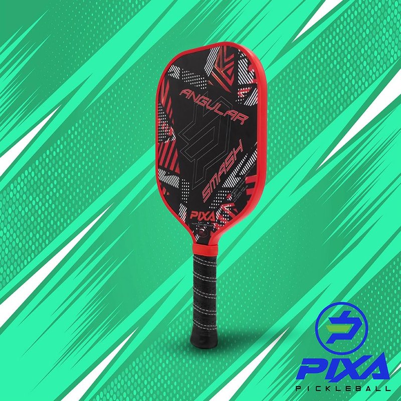 PIXA Angular Smash 13mm Fiberglass Beginner Pickleball Paddle Set of 2, with 4 Outdoor Pickleballs and Oxford Cloth Bag; Great Gift! USAPA Approved