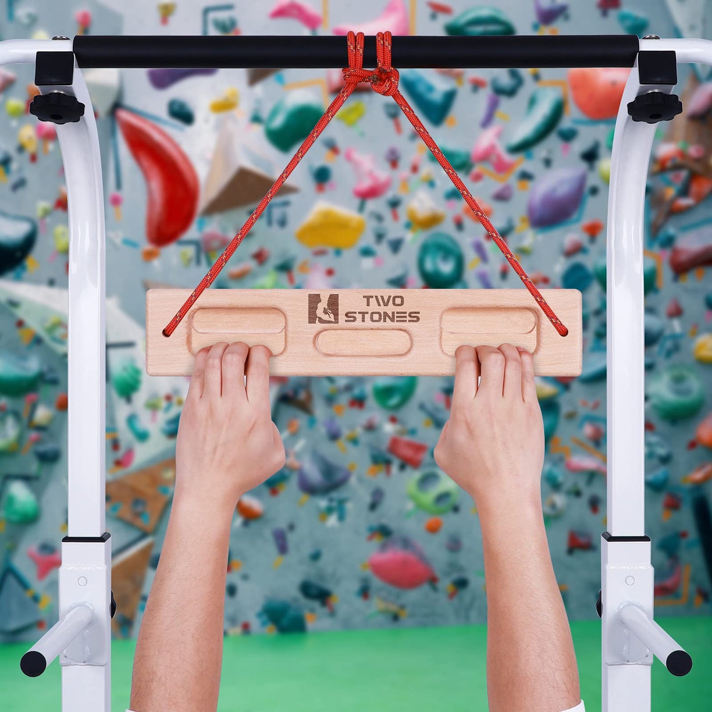 TWO STONES Portable Hangboard Rock Climbing | Climbing Hangboard as Hang Boards for Climbing Training Indoor and Outdoor (CJ-HB2025)
