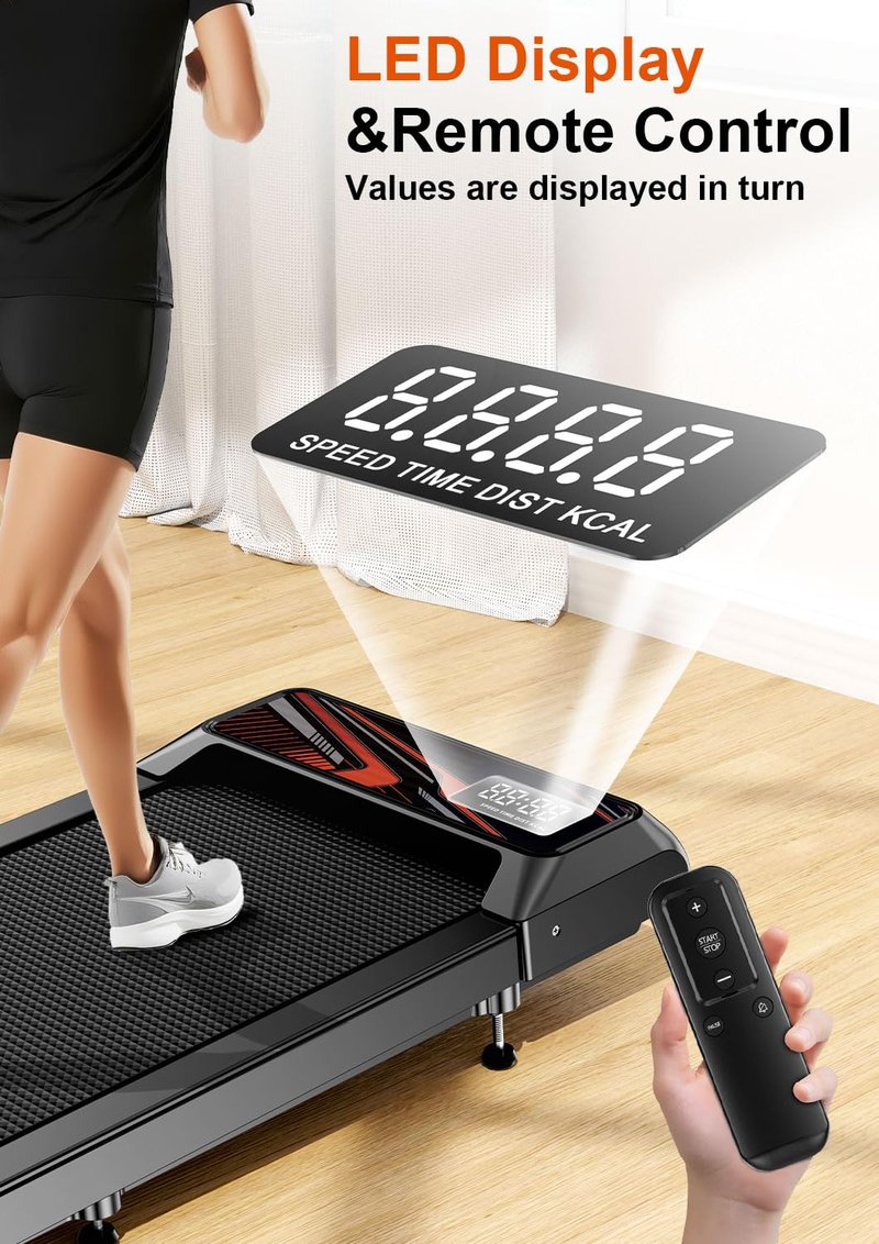 Walking Treadmill Pad with Incline, Walking 2.5HP for Home and Office, 265Lbs Weight Capacity, Treadmill with APP & Remote Control, LED Display
