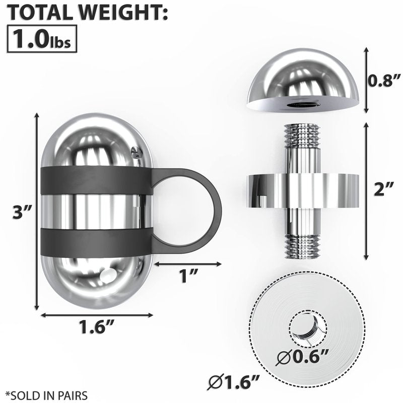 Synergee 2lb Set Cardio Hand Weights. Stainless Steel Hand Weights. Dumbbell Set.