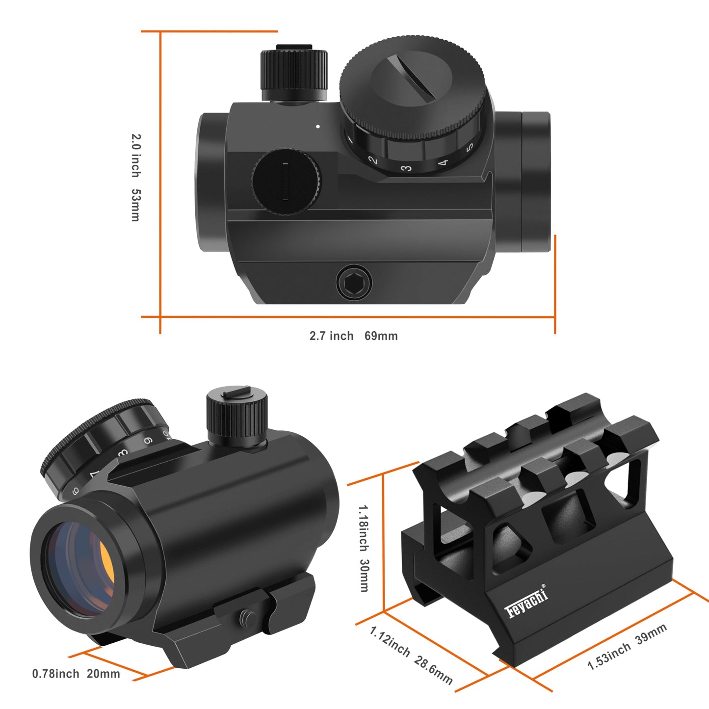 Feyachi Red Dot Sight 4 MOA Red Dot Sight Scope with 1 inch Riser Mount