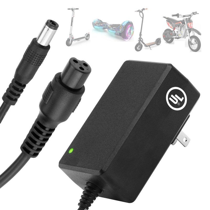 APOOHEP 42V Compact Electric Scooter Hoverboard Charger for Hover-1 Gotrax Jetson & More 36V Lithium Battery, UL Certified Safe & Powerful & Small with 2 Common Connectors