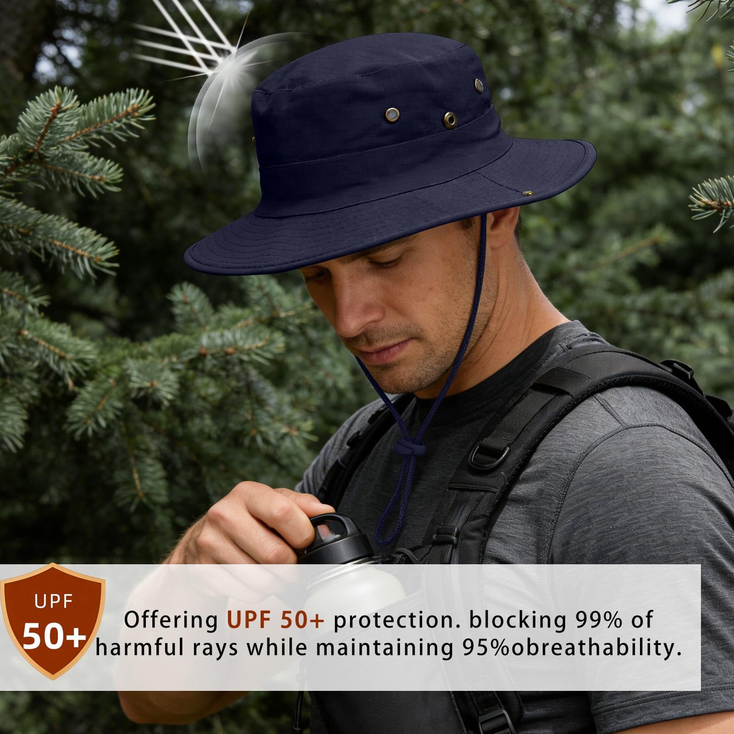 Sun Hats for Men Women Boonie Hat Foldable Fishing Hat UPF 50+ Bucket Hat for Fishing Hiking Garden Safari Beach