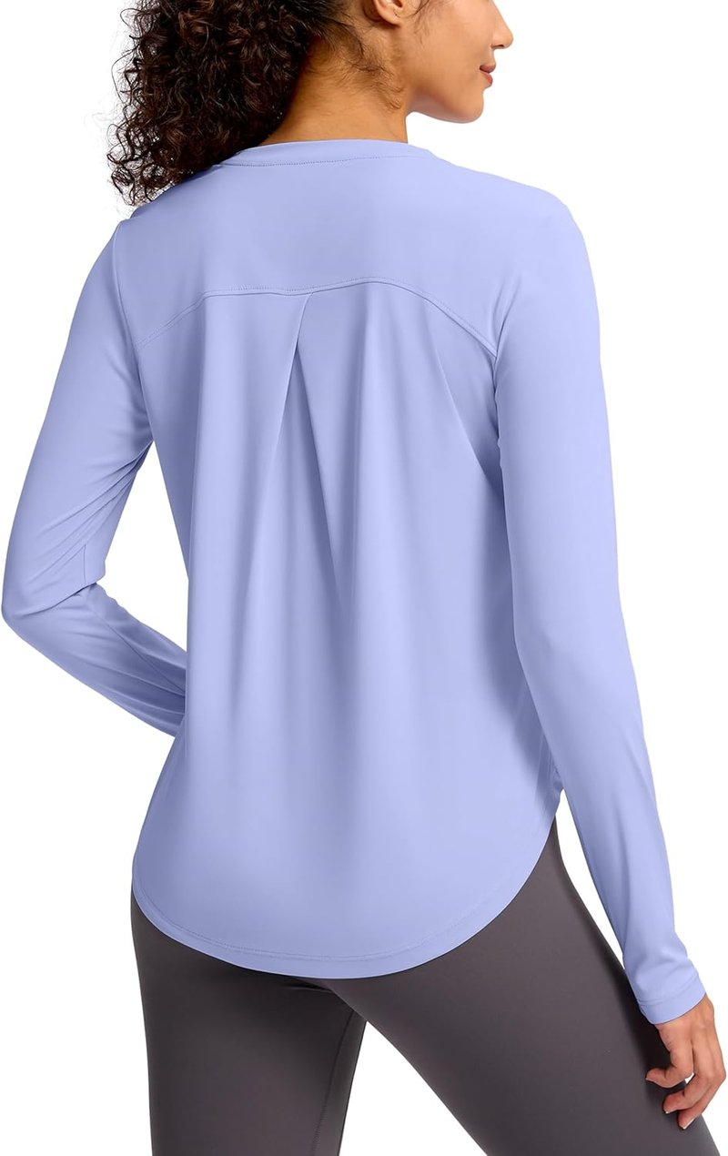 UPF 50+ Women's Sun Protection Shirt - Lightweight Long Sleeve Rash Guard for Hiking & Workouts