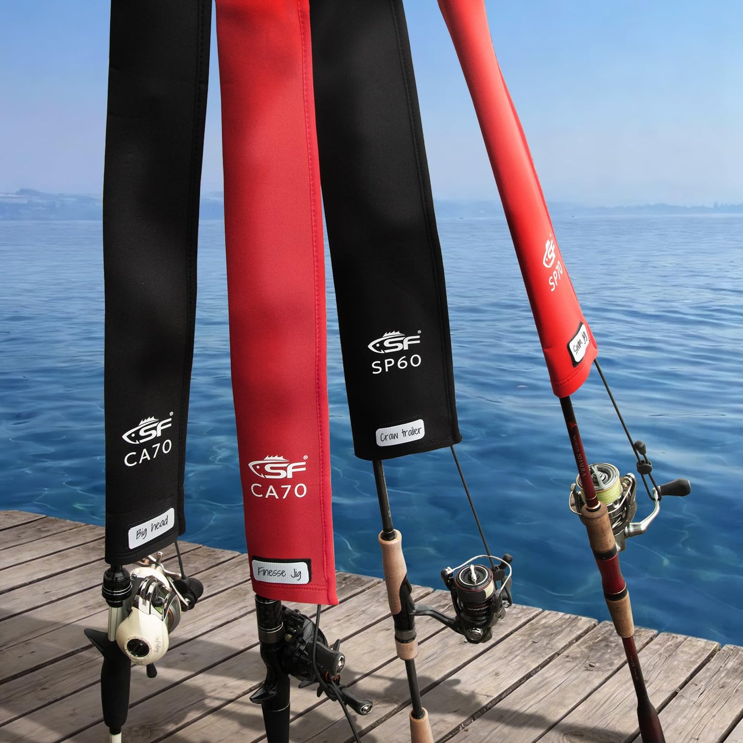 SF Neoprene Fishing Rod Sleeve Rod Cover for Casting Rods Protect Cover Floating Casting Rods Storage Case 60in Length 3in Wdith,Hook Resistant