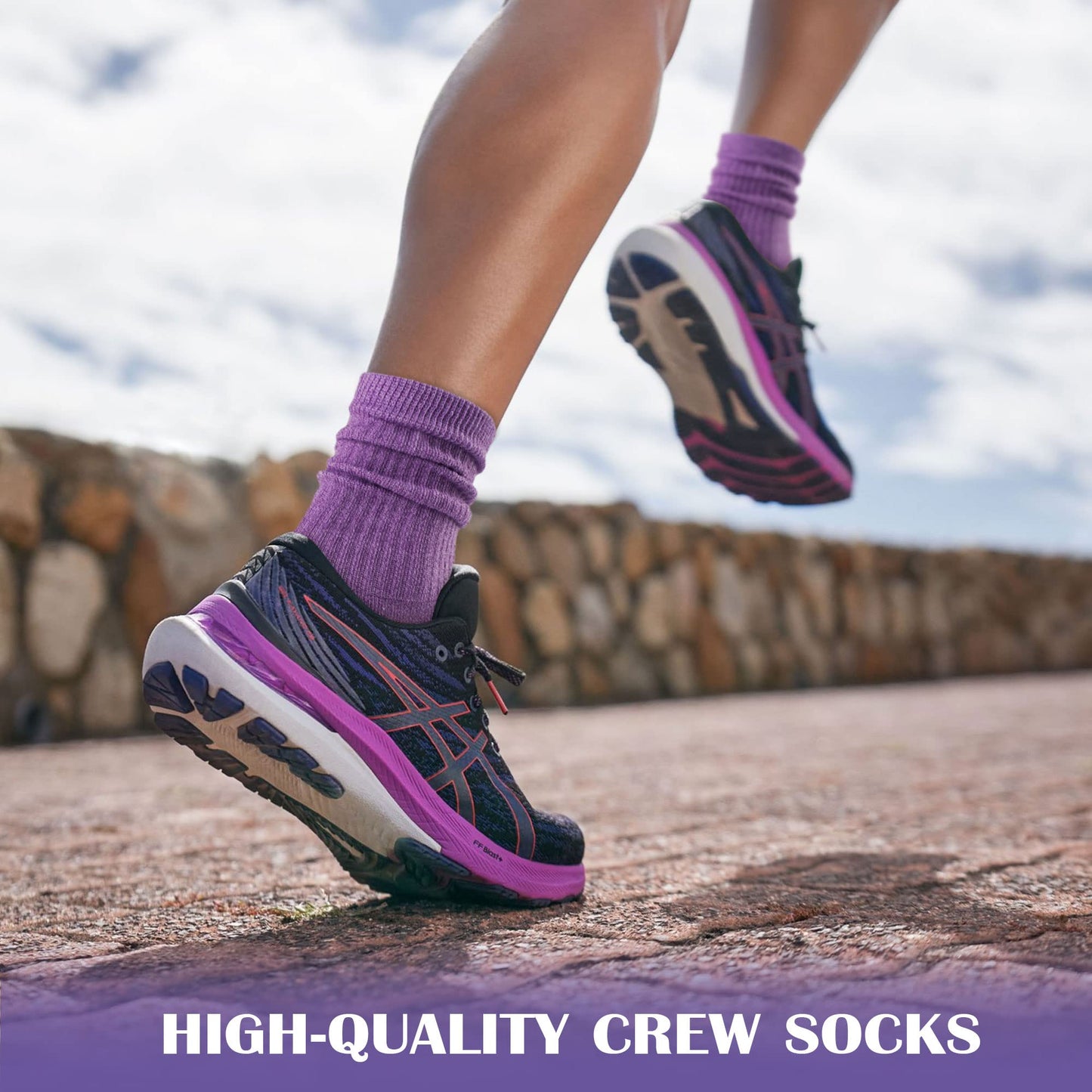 Gonii Women Socks Hiking Running Thick Cushion Athletic Crew Socks 5-Pair