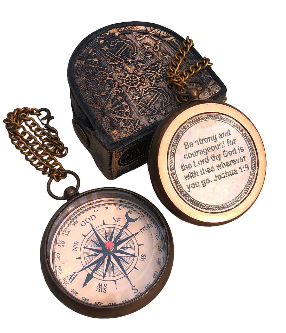 Brass Compass – “God My Lord Guide Me” Engraved, Handmade Personalized Gift for Confirmation, Baptism, Birthday & Graduation and Religious Keepsake
