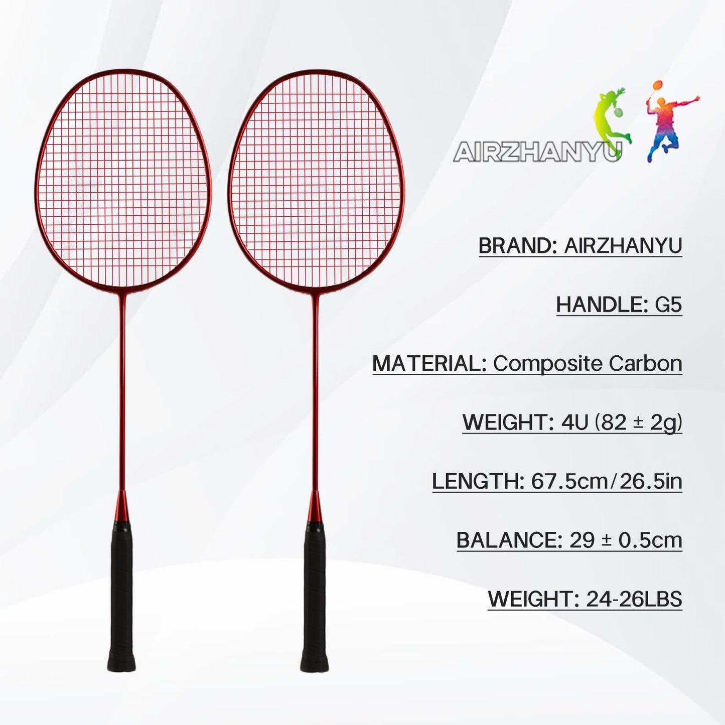Badminton Rackets,Badminton Racket Set,Both Offensive and Defensive,Composite Carbon Ultra Light 82g Professional Training Racket,Including 2 Rackets,2 Shuttlecocks,and 1 Bag (001B-red)