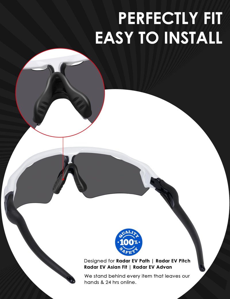 BLAZERBUCK Replacement Sock Kits Earsocks & Nosepieces for Oakley Radar EV Series Sunglasses - Black