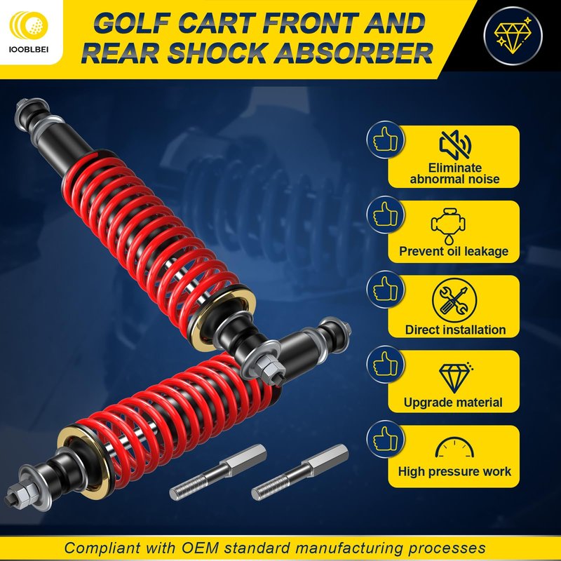 IOOBLBEI EZGO Golf Cart Heavy Duty Coil Spring Shock Absorber for TXT/Medalist 1994-UP, EZGO TXT Front and Rear Shock Absorber, Replaces OEM# 70928-G01, 76418-G01, 70630-G01 (Red)
