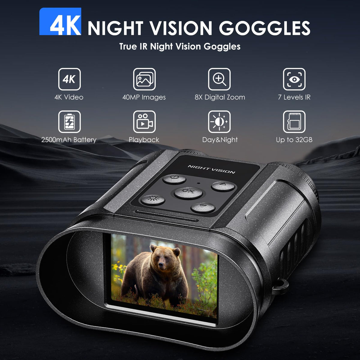 Tizycod Gifts for Men & Teens Night Vision Goggles, Night Vision Binoculars