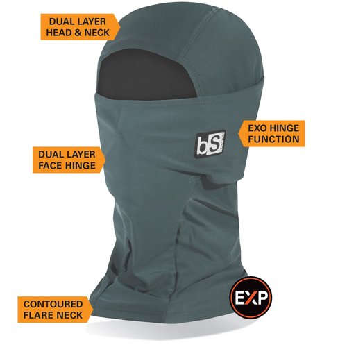 BLACKSTRAP Expedition Hood Dual Layer ExoHinge Balaclava Ski Mask, Maximum Warmth, Helmet Compatible, Adult Unisex, One Size Fits All, [Black]