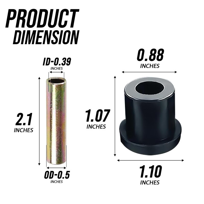 Huskey Club Car DS Golf Cart Front & Rear Leaf Spring Bushing Kit for 1981-Up Models, Replaces OEM Sleeve Part No#: 1012303 and Bushing Part No#: 1015583