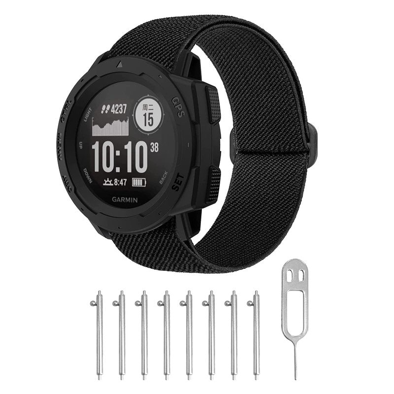 5 Packs Stretchy Nylon Bands Compatible with Garmin Instinct/Instinct 2 Solar, 22mm Sport Breathable Wristband for Garmin Instinct Tactical/Solar/Tide/Esports