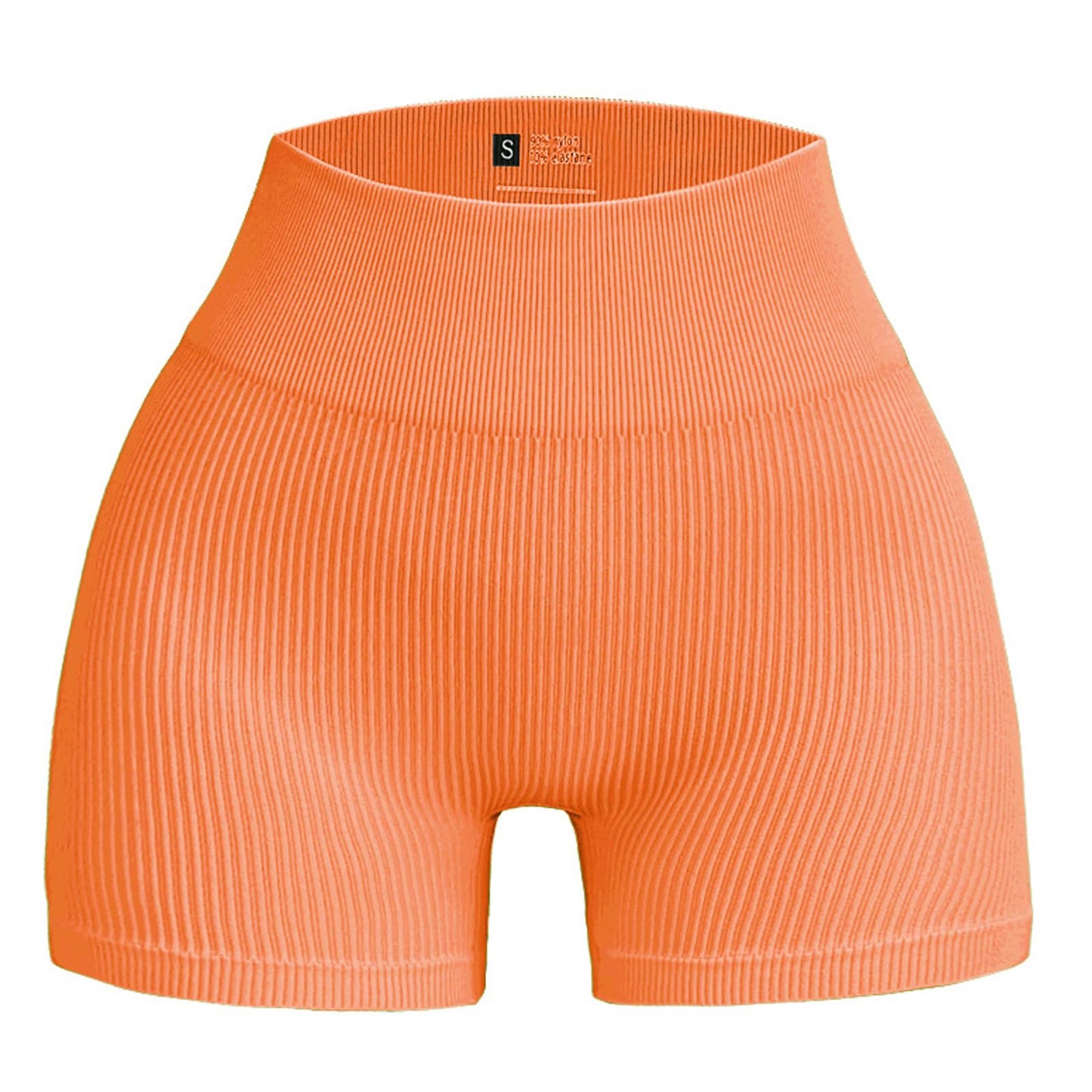 WXUP HOPS Women Athletic Shorts-High Waisted Butt Lifting Workout Pants-Seamless Scrunch Biker Shorts for Gym,Yoga,and Running(Orange M)