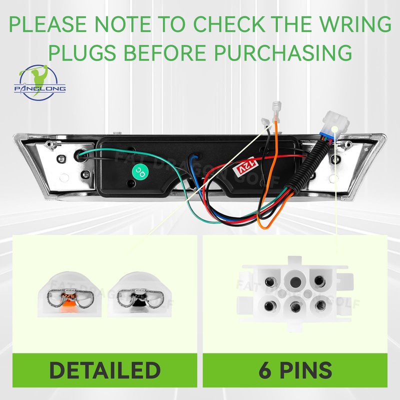 Panglong Golf Cart LED Headlight Bar, 12V Front Replace Head Light Bar, Suitable for 2004-Up Club Car Precedent with Front Head Light Electric and Gas Models, Replaces OEM# 102524801,1025248-01