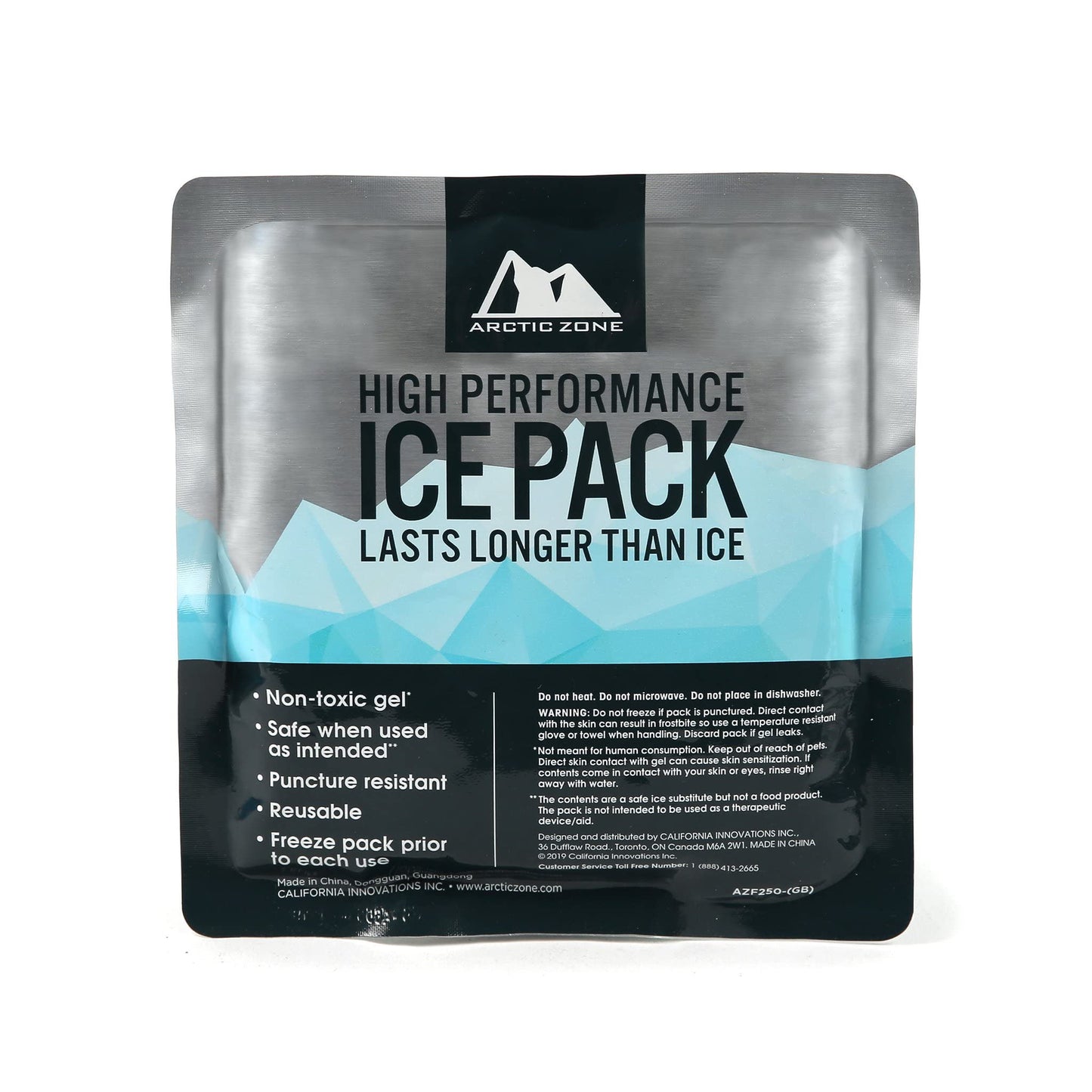 Arctic Zone High Performance Ice Pack for Lunch Boxes, Bags, or Coolers, Set of 2-250 Grams Each