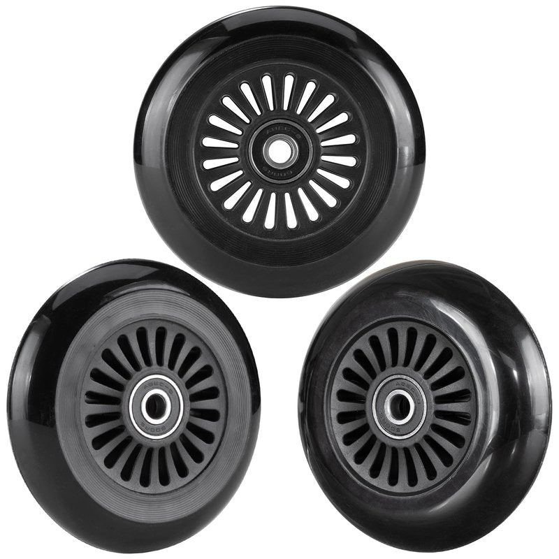 AOWISH Easy Roller Replacement Wheels w/Bearings ABEC-9 Compatible with Go Kart Scooters and Classic Drifter Junior Ride on Toy for Kids and Adults (Set of 3, Black)