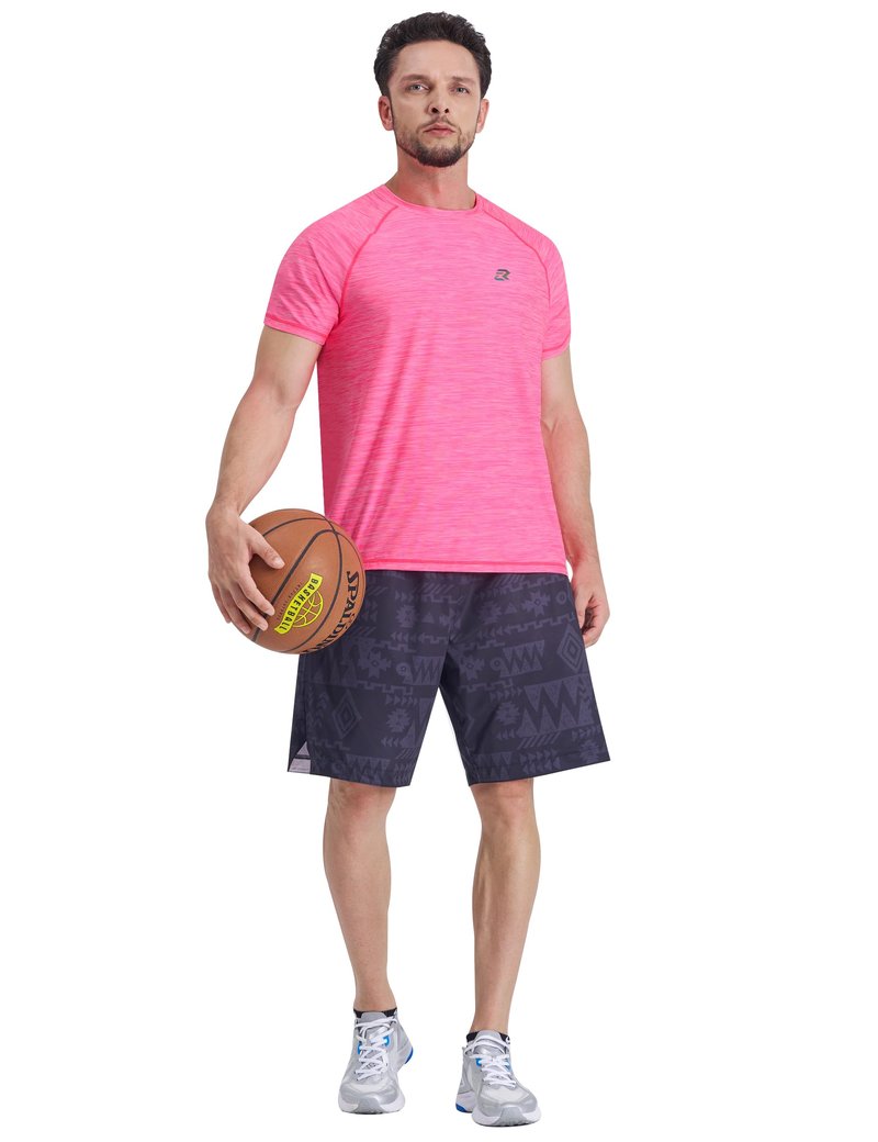 EZRUN Men's Swim Shirts UPF 50+ Sun Protection Rash Guard Quick Dry Summer Workout Gym Causal T-Shirts Fuchsia