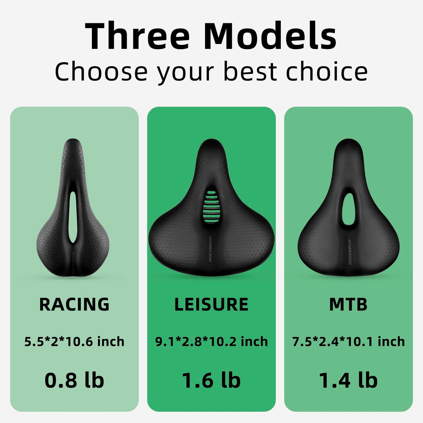 ROCKBROS Bike Seat Memory Foam Bike Saddle Comfortable Road Mountain Bike