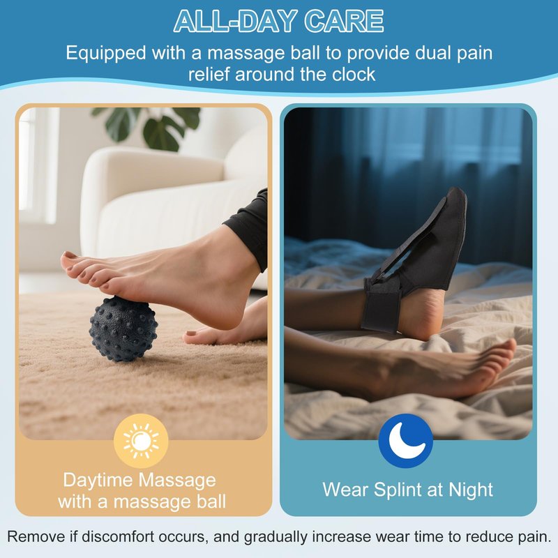 YPLUW Plantar Fasciitis Night Splint for Women & Men - Soft & Comfortable Sleep (Medium)
