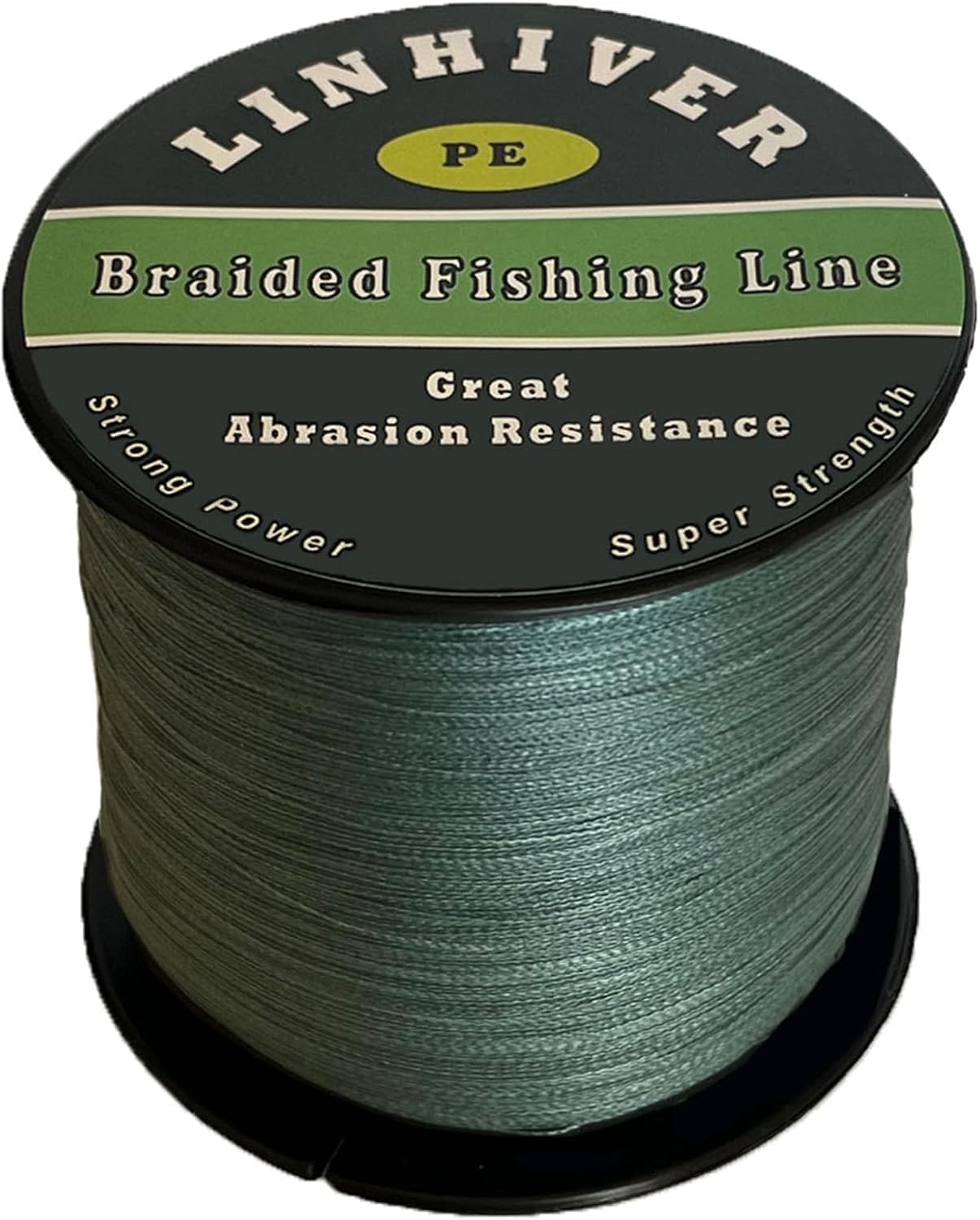 LinHiver Braided Fishing Line, Strong Power, Great Abrasion Resistance, Thin Diameter, No Stretch, Low Memory and High Sensitivity(328Yds, 10LB, 4 Strands, Dark Green)