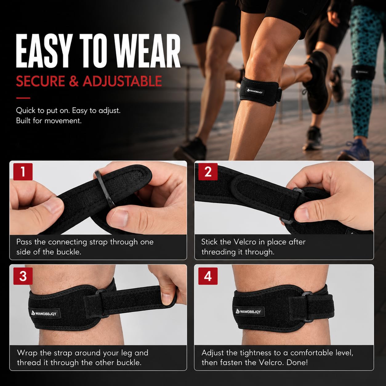 WAWDBBJQY Patellar Tendon Support Strap for Knee Pain Relief