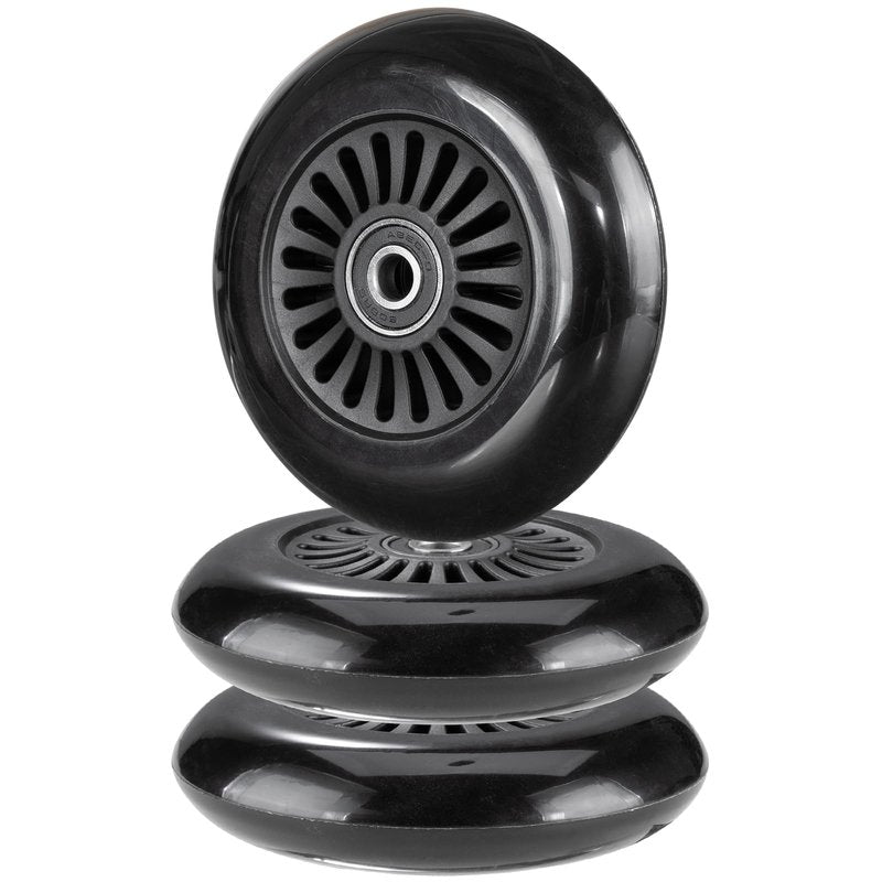 AOWISH Easy Roller Replacement Wheels w/Bearings ABEC-9 Compatible with Go Kart Scooters and Classic Drifter Junior Ride on Toy for Kids and Adults (Set of 3, Black)