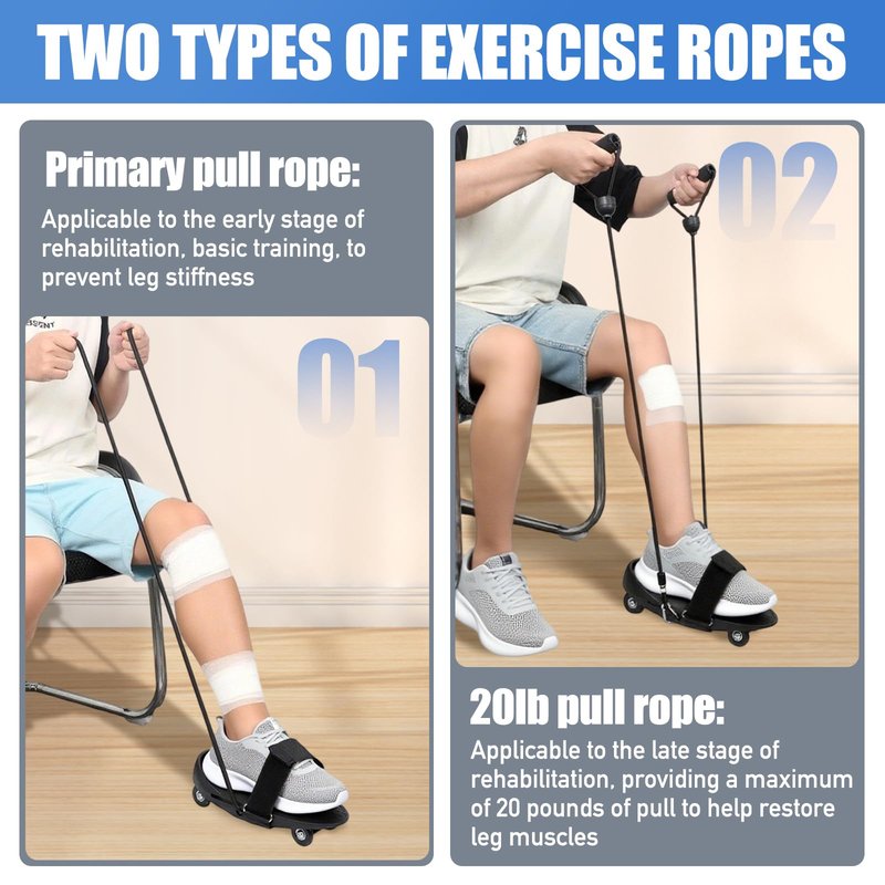 2026 Upgrade Knee Glider for Knee Replacement Recovery Aids, With two types of drawstrings, Knee Therapy Exercise Strengthening Equipment, Physical Therapy Equipment for ACL PCL MCL LCL Surgery, Improve Mobility & Relieve Pain