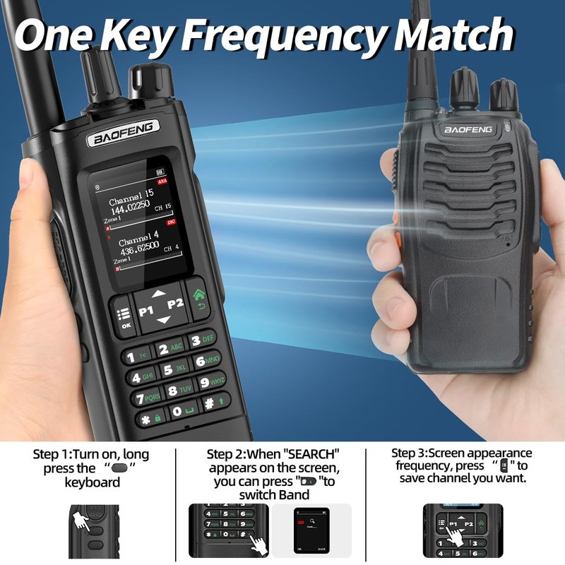 BAOFENG Radio DM32 DMR Radio10W Long Range Ham Radio Handheld 3800mAh Rechargeable Walkie Talkies NOAA Weather Radio DM-32UV Two Way Radio with USB-C Charging,Copy Frequency for Survival Gear Hunting