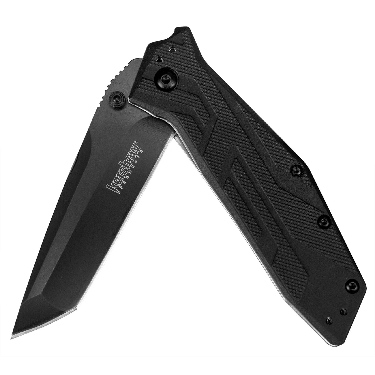 Kershaw Brawler Pocket Knife, All-Black, 3 Inch Tanto Blade