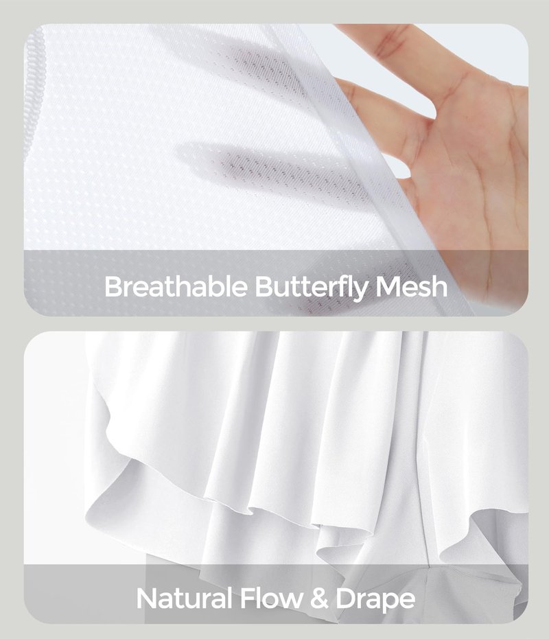 IUGA Athletic Shorts for Women High Waisted Butterfly Shorts Flowy Running Workout Tennis Skorts with Pockets Preppy Clothes White