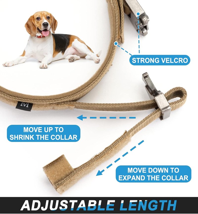 Reflective Tactical Dog Collar - Adjustable Military Nylon with Control Handle | Heavy Duty for Medium & Large Dogs, 1.5" Width, Brown