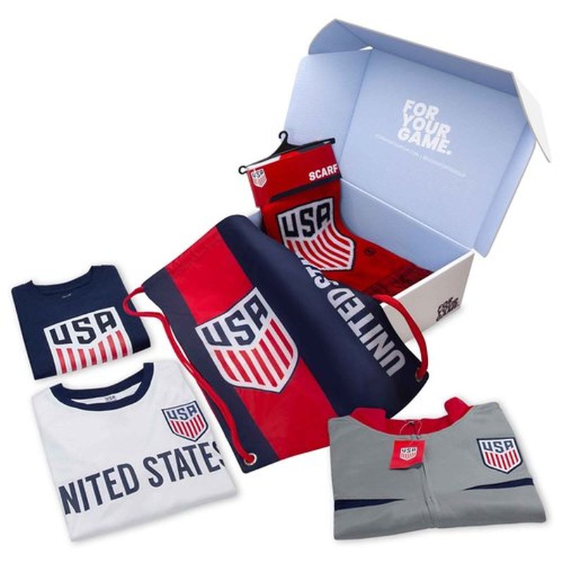 Icon Sports U.S. Men's National Team Ultimate Fan Pack – Officially Licensed 5-Piece Soccer Merch - Shirt, Jersey, Jacket, Scarf, Bag M