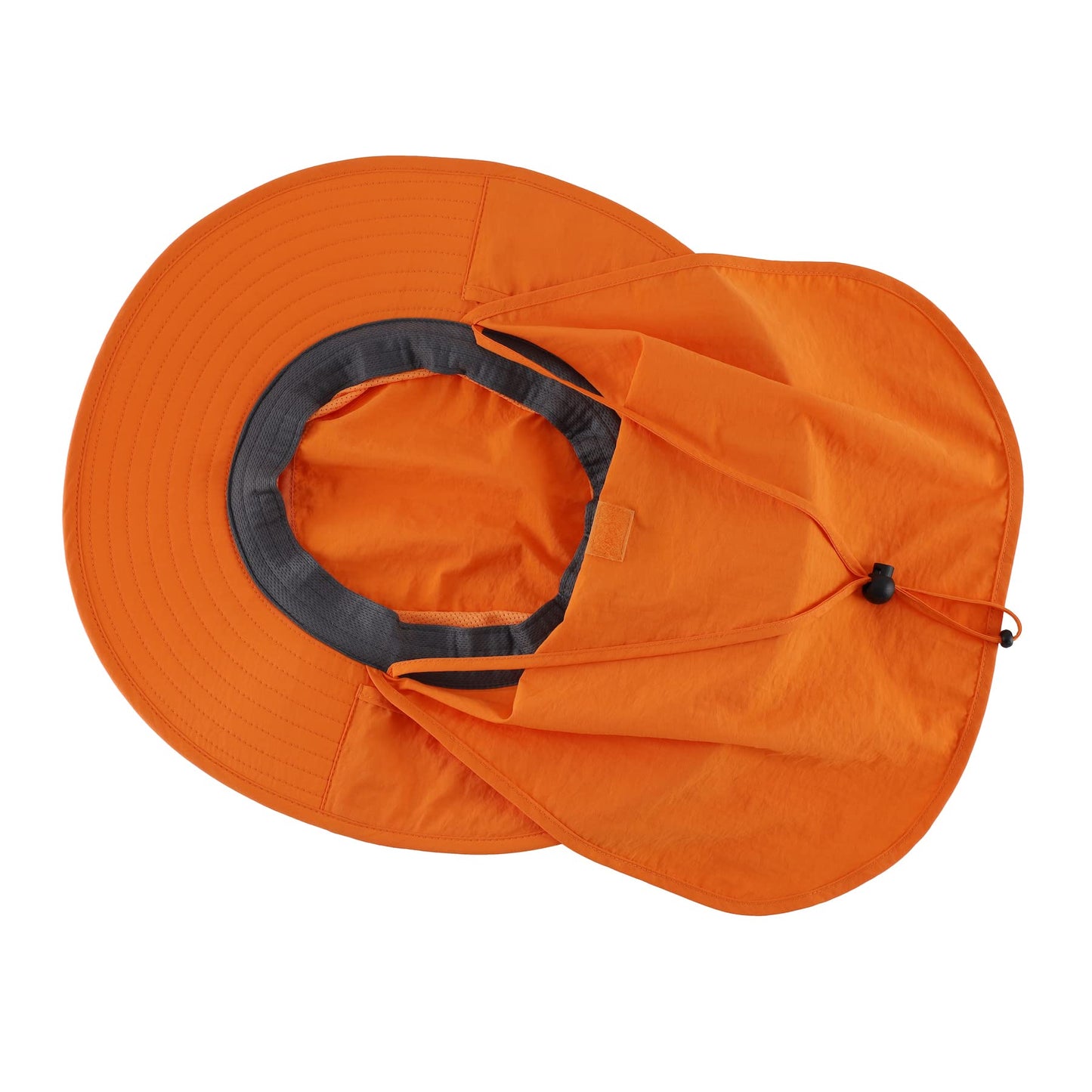 Home Prefer Outdoor UPF50+ Mesh Sun Hat Wide Brim Fishing Hat with Neck Flap (Orange)
