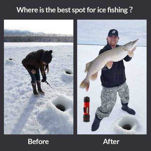 RICANK Depth Finder with Temperature Portable Ice Fish Finder Contour Readout Fish Depth Finder Handheld Fishfinder Depth Readout LCD Display Fish Detector Device Lake Sea Boat Kayak River Fishing