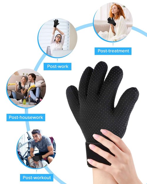Luguiic Finger Arthritis Compression Ice Glove Blue Full Finger Arthritis Ice Glove Bundle
