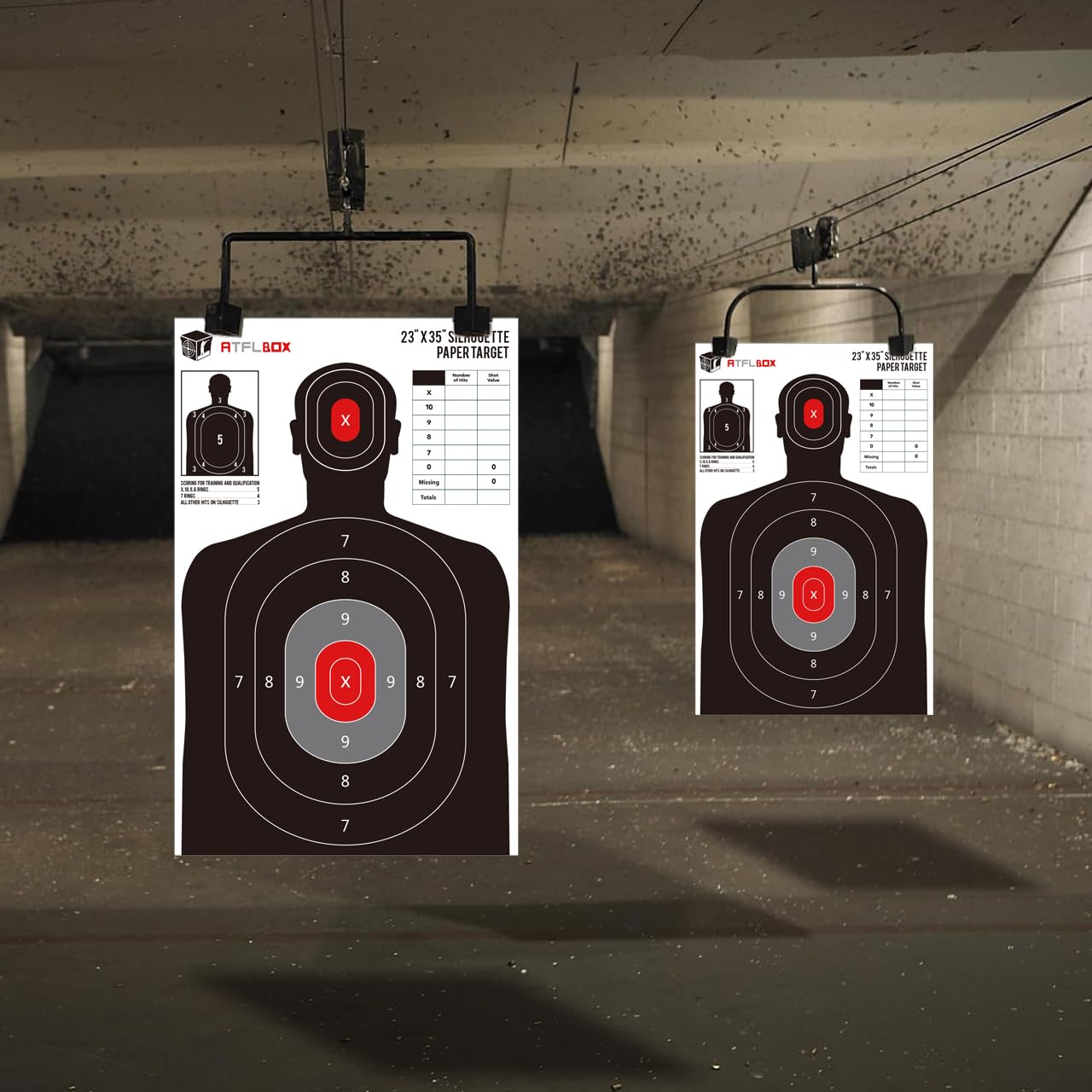 ATFLBOX Silhouette Paper Target for The Range, 23X35 inch Target Paper for Indoor and Outdoor Use, Suitable for Handguns, Pistols, Rifles, Airguns, Pellet Gun, BB Guns (25 Pack)