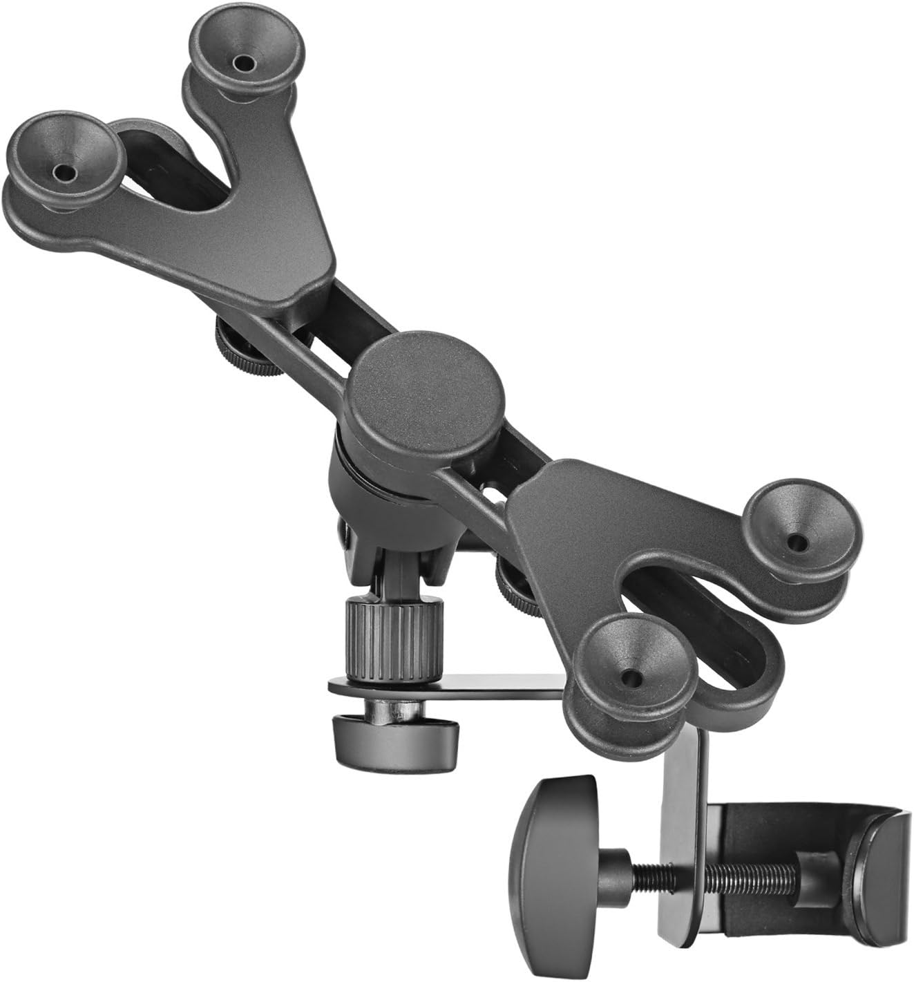 Adjustable Tablet Holder for Music Stand - Secure iPad Holder with 360° Swivel | Fits 7-11" Screens, Black
