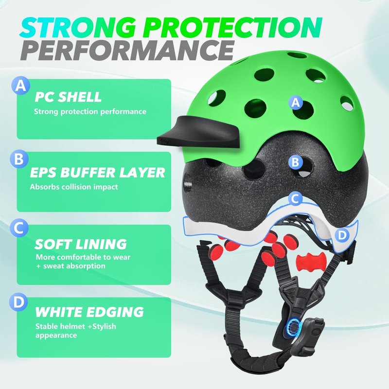 Wemfg Kids Bike Helmet for 5-8-14 Magnetic Buckle Skateboard Helmet for Boys Girls Child Youth Adjustable Lightweight Ventilation and Multi-Sports Scooter Cycling Roller Balance