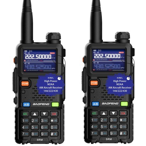 BAOFENG Radio 5RM 10W Ham Radio Handheld Upgraded of UV-5R Multi-Band Two Way Radio Long Range Walkie Talkies for Adults NOAA Weather Copy Frequency USB C Charger 999CH Outdoor Hiking Camping