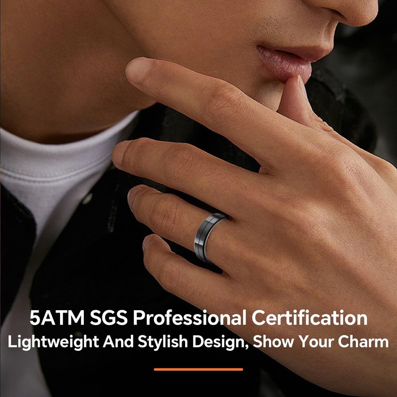 Mingtawn Smart Ring Health Tracker, 24/7 Automatically Tracks Heart Rate, Blood Oxygen, Sleep, Body Temperature, etc. Rings for Men and Women, No Subscription Fee, Android & iOS (Gold Size 11)