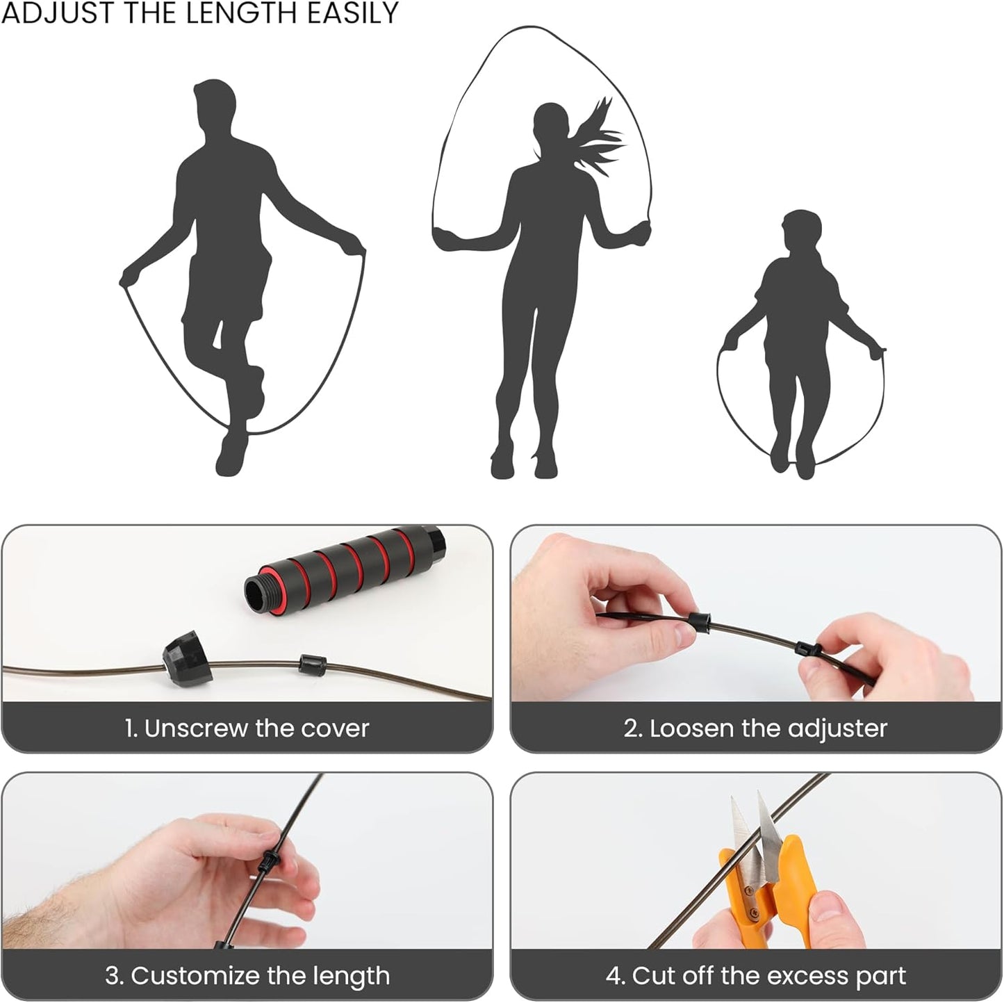 Adjustable Jump Rope for Workout | Tangle-Free Foam Handles - Ideal for Kids & Adults, Cardio & Endurance Training