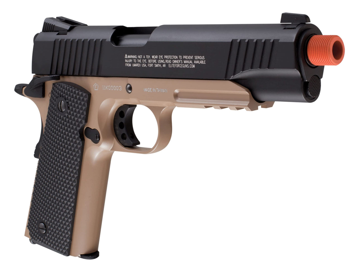 Elite Force 1911 Blowback 6mm BB Pistol Airsoft Gun, FDE/Black, 1911 TAC