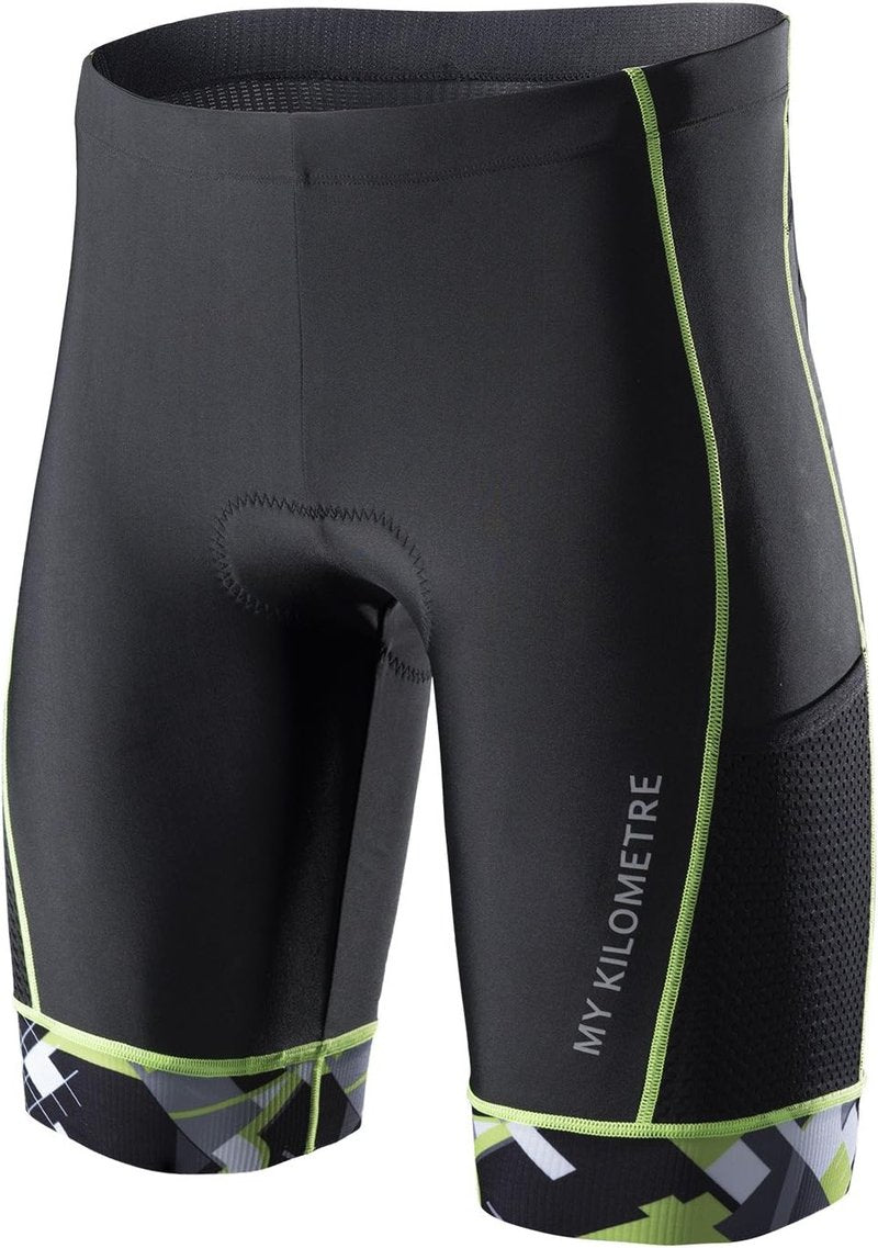 Mens Triathlon Shorts - Adjustable Drawstring & Easy Reach Pockets - Chamois for Long-Distance Races
