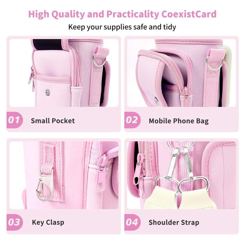 HATOTO Water Bottle Holder with Strap for Stanley Cup 40/30oz, Insulated Neoprene Stanley Cup Holder with Strap for Tumbler with Handle Stanley Carrier Bag Cross-body Bag for Walking
